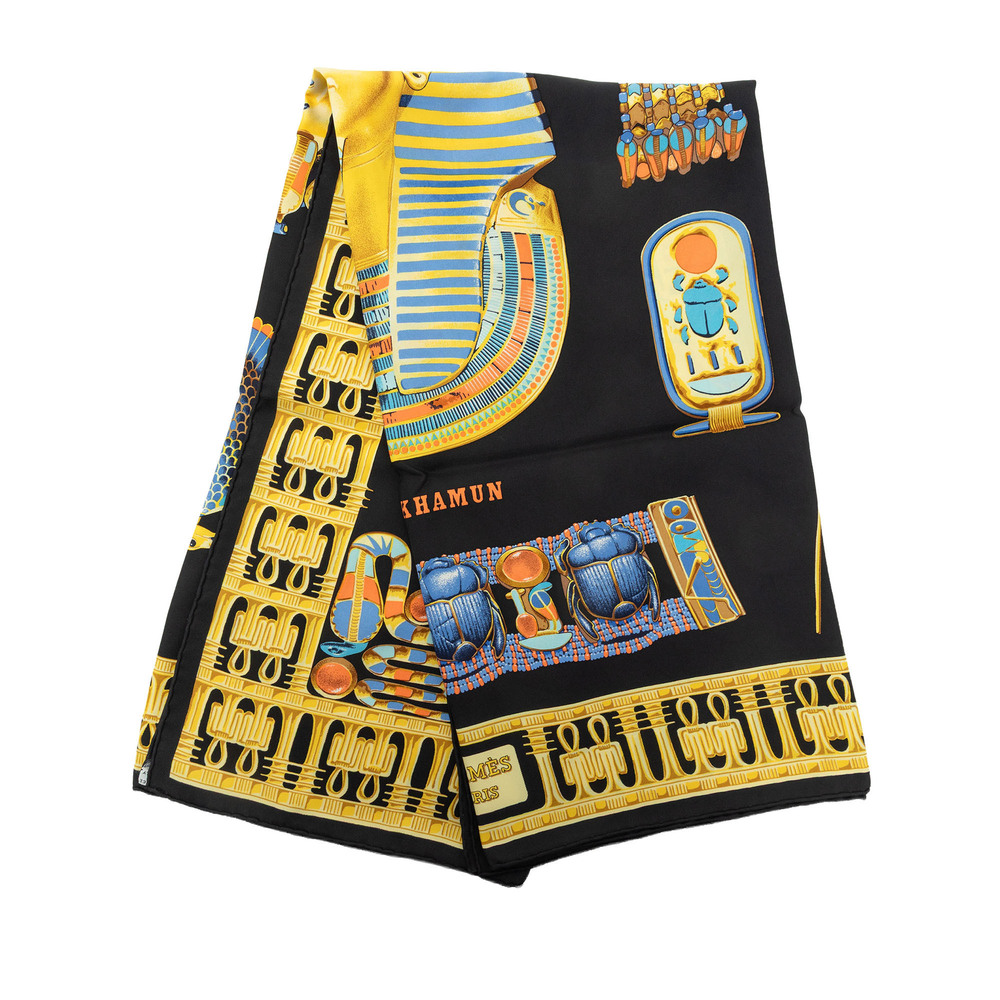 Pre-Loved Hermes Tutankhamun Silk Scarf 90